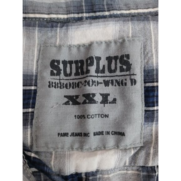 Surplus 88808C-2O9-Wing D Men's Pearl Snap Long Sleeve Shirt Size XXL - Picture 4 of 6